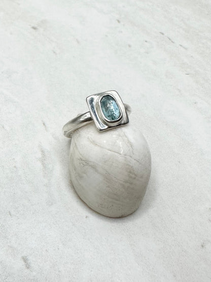 Square Kyanite Ring Silver - N