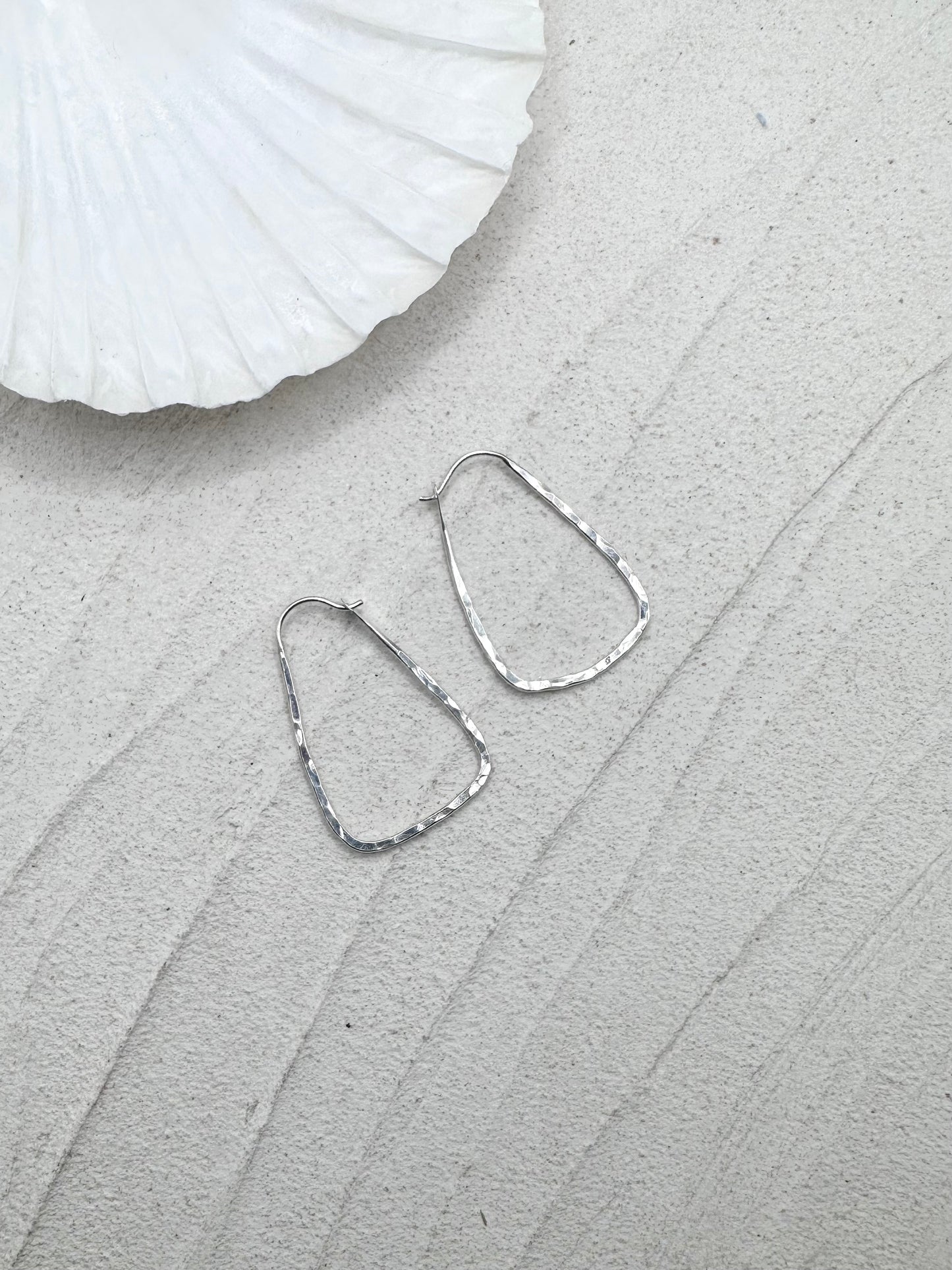 Sterling Silver Hammered Hoops