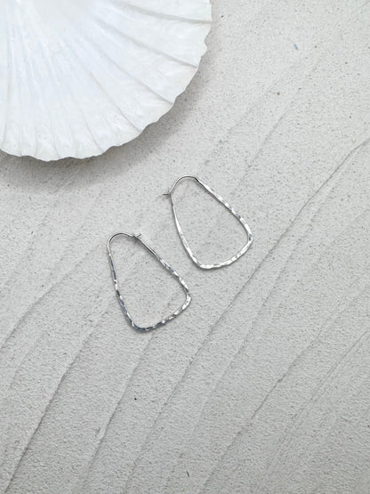 Sterling Silver Hammered Hoops