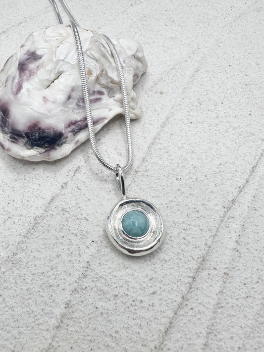 Moondance Pendant Silver & Amazonite