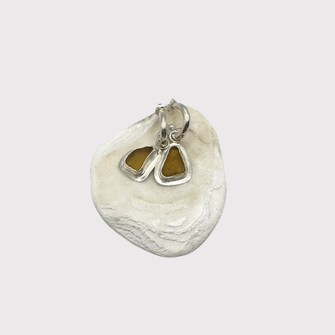 Sterling Silver Seaglass Charms in Yellow