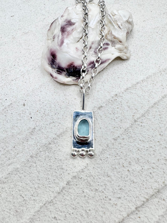 Light Blue Wayfinder Pendant Silver