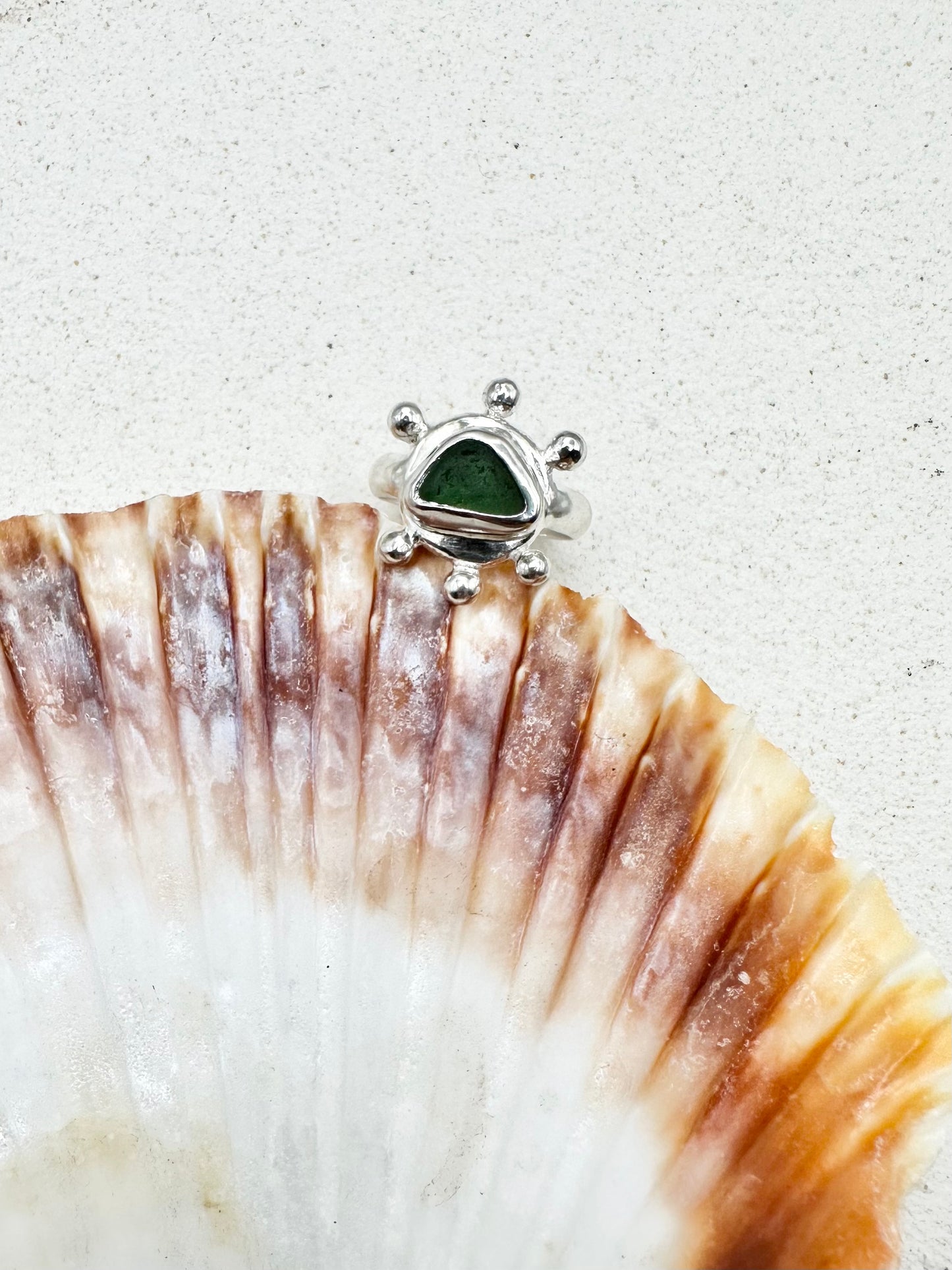 Green Sunseeker Ring Silver
