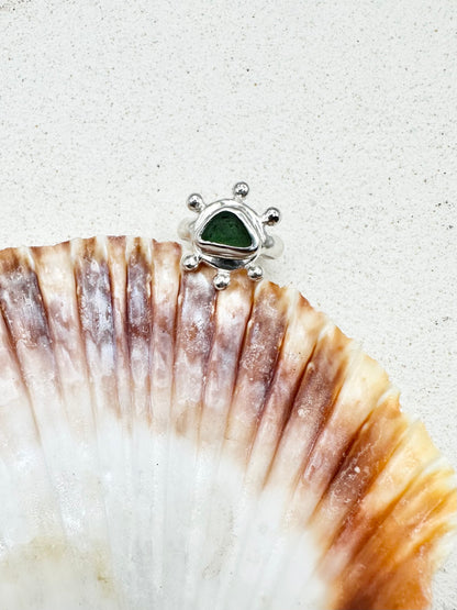 Green Sunseeker Ring Silver