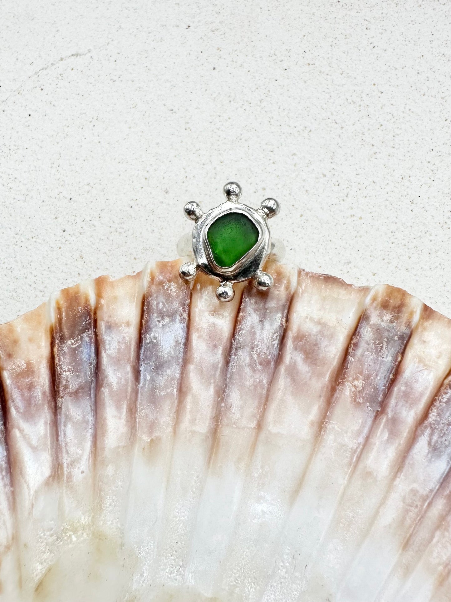 Green Sunseeker Ring Silver