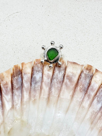 Green Sunseeker Ring Silver