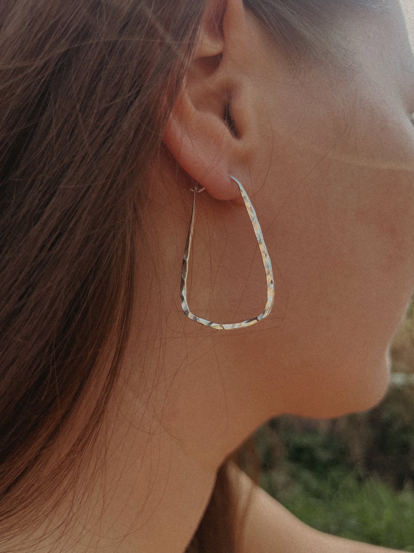 Sterling Silver Hammered Hoops
