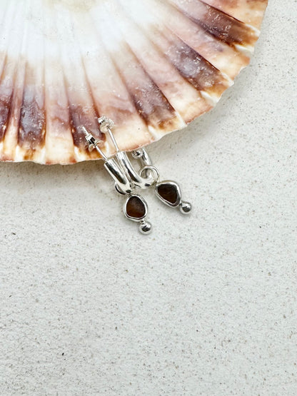 Amber Seaglass Charms Silver