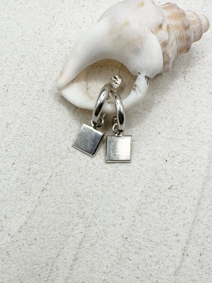 Square Charms on Silver