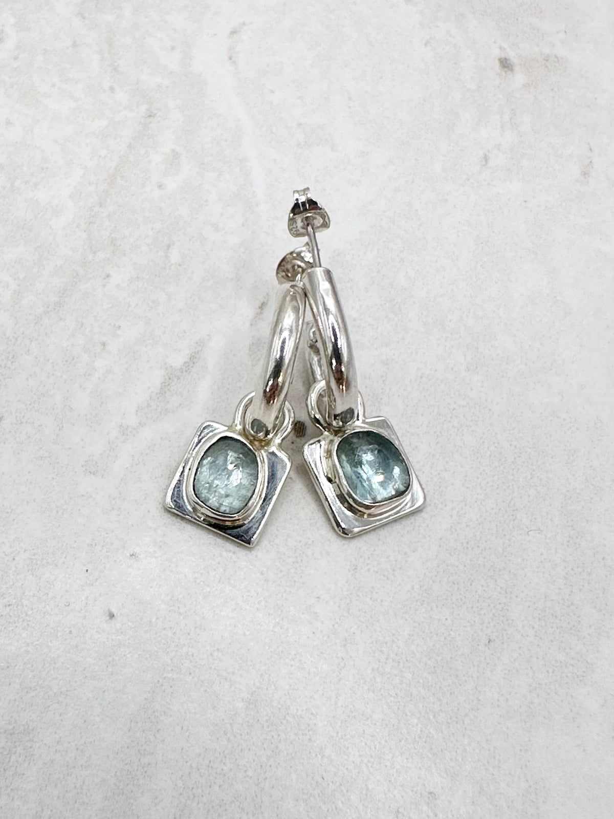 Square Kyanite Charms Silver