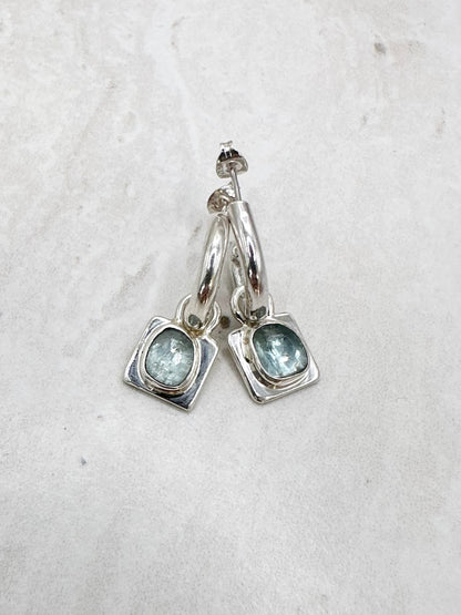 Square Kyanite Charms Silver