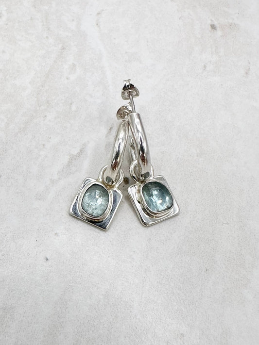 Square Kyanite Charms Silver