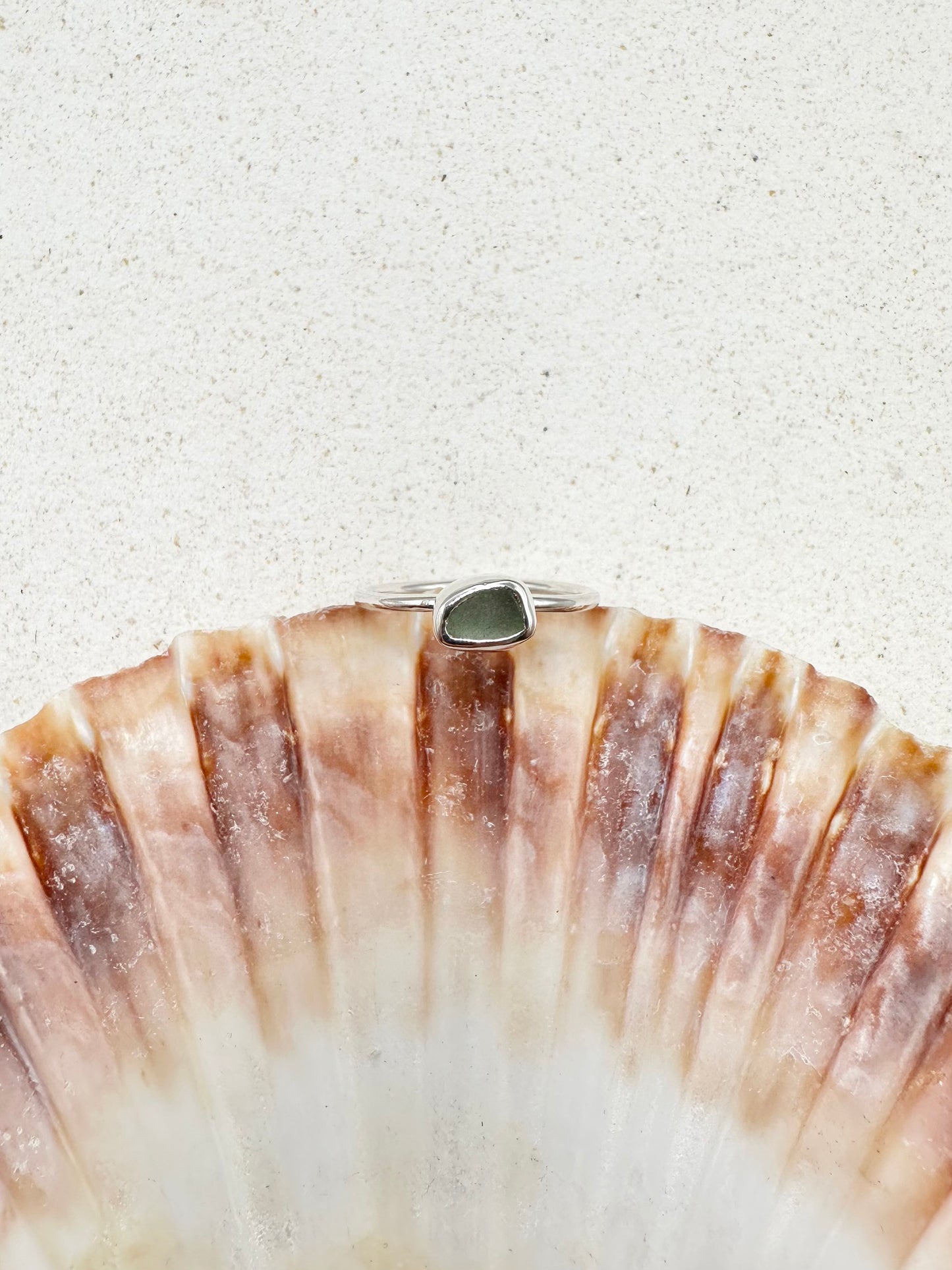 Light Blue Seaglass Ring Silver