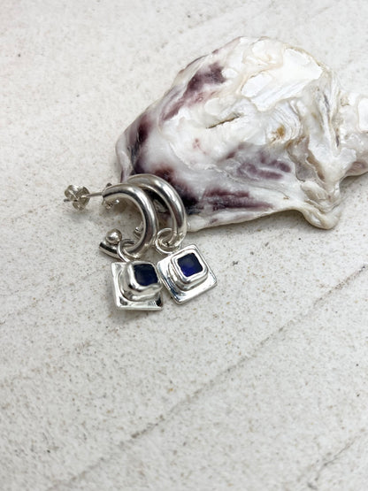 Blue Seaglass Set Silver