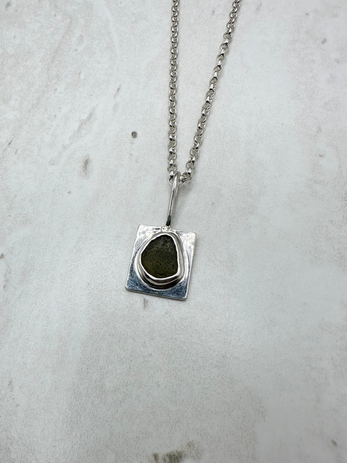 Green Wayfinder Pendant Silver