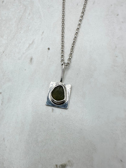 Green Wayfinder Pendant Silver