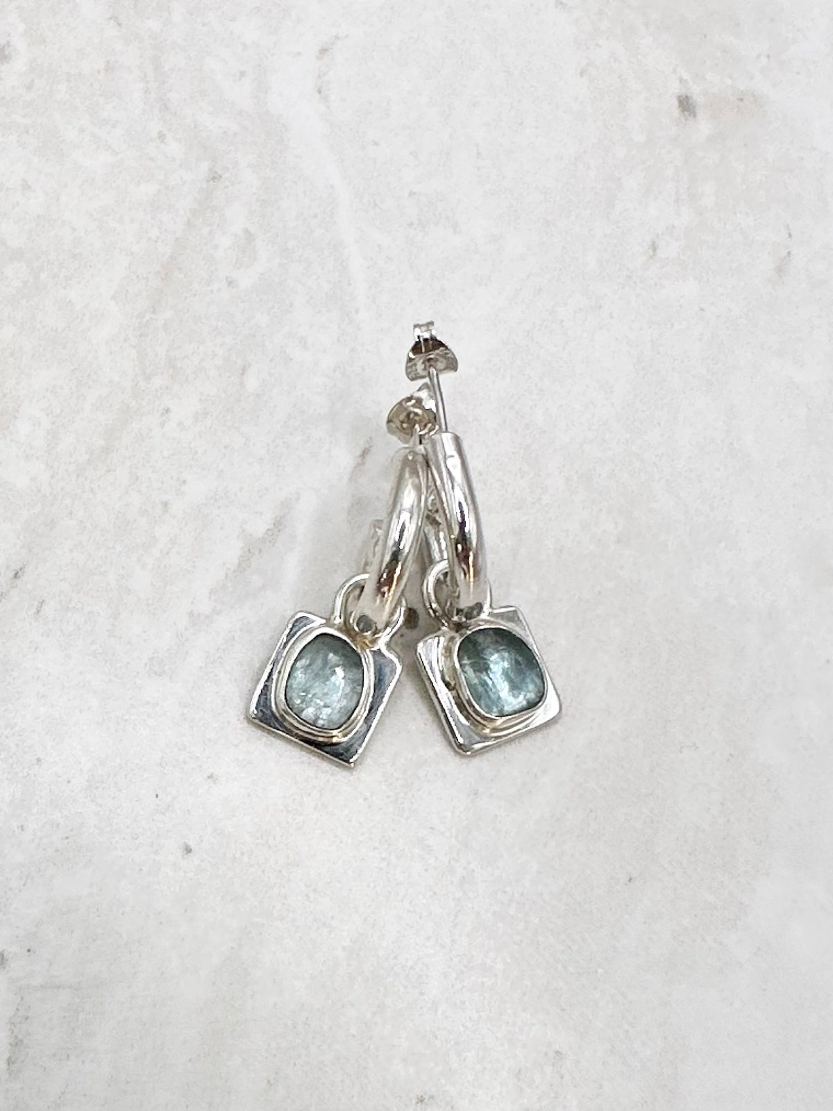 Square Kyanite Charms Silver