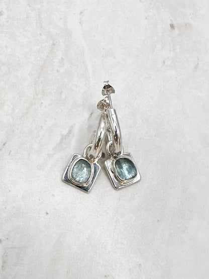 Square Kyanite Charms Silver