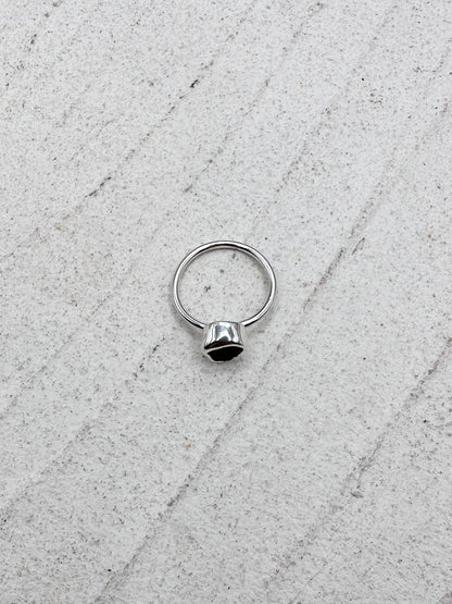 Light Green Seaglass Ring in Silver