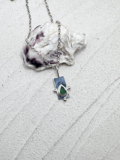 Green Wayfinder Pendant Silver