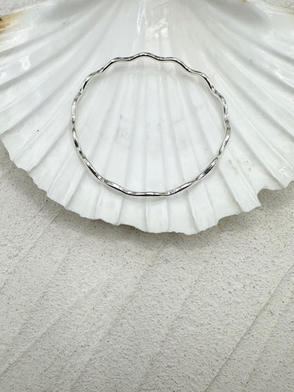 Sterling Silver Wave Bangle