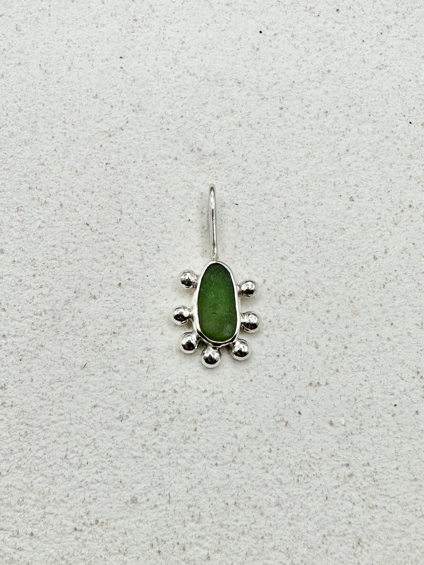 Green Sunburst Pendant Silver