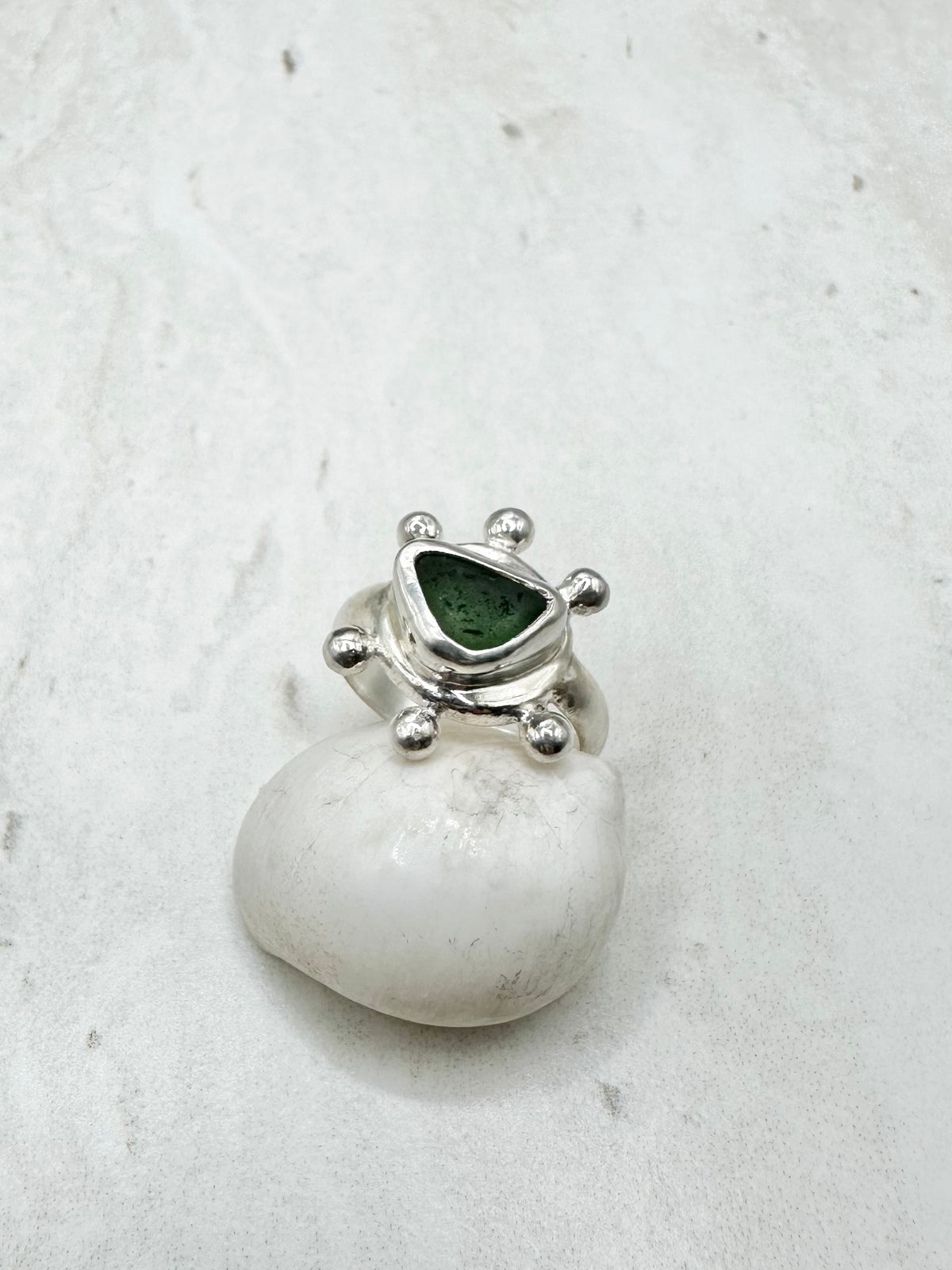 Green Sunseeker Ring Silver - N
