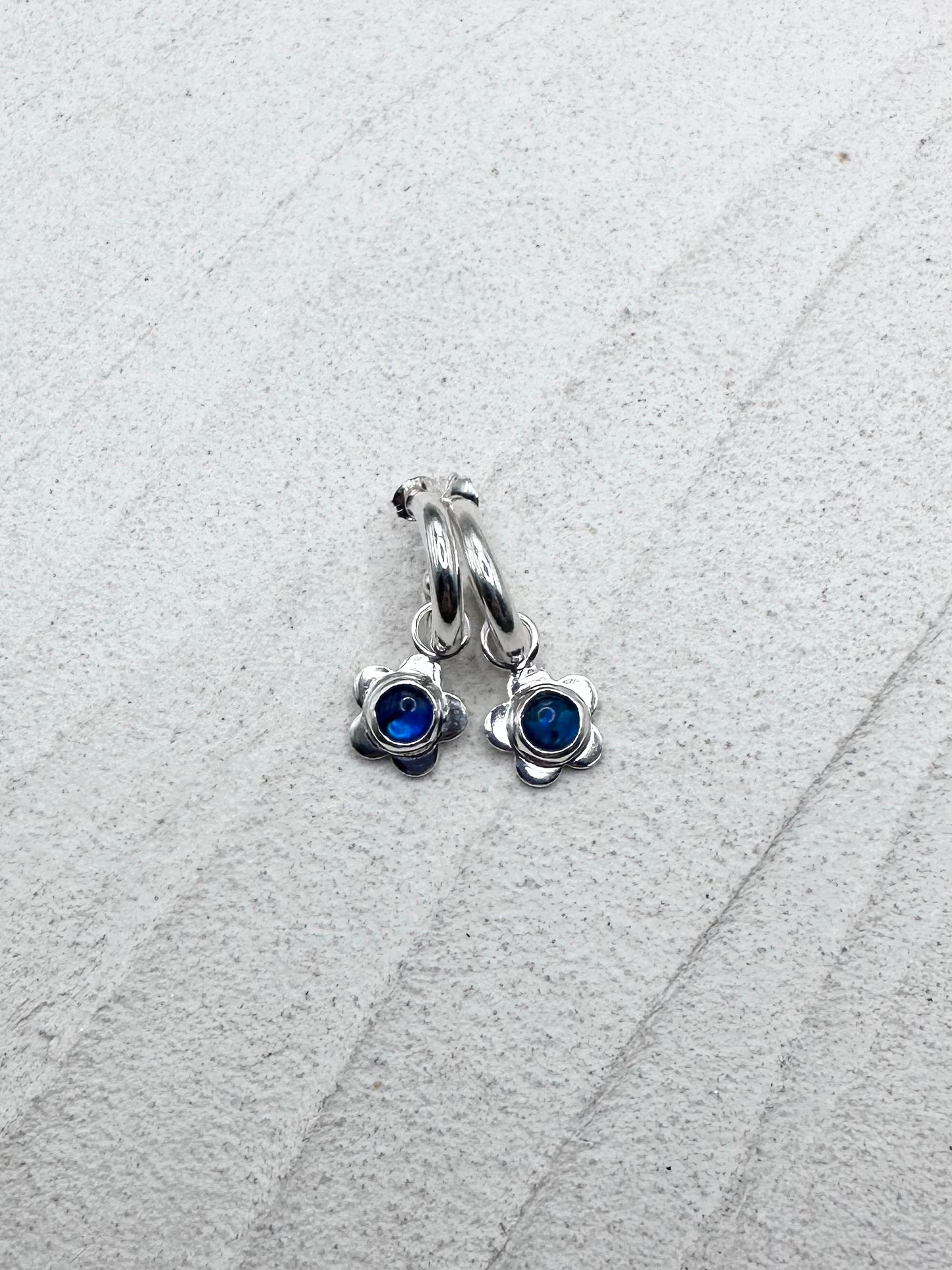 Flower Charms in Blue Abalone