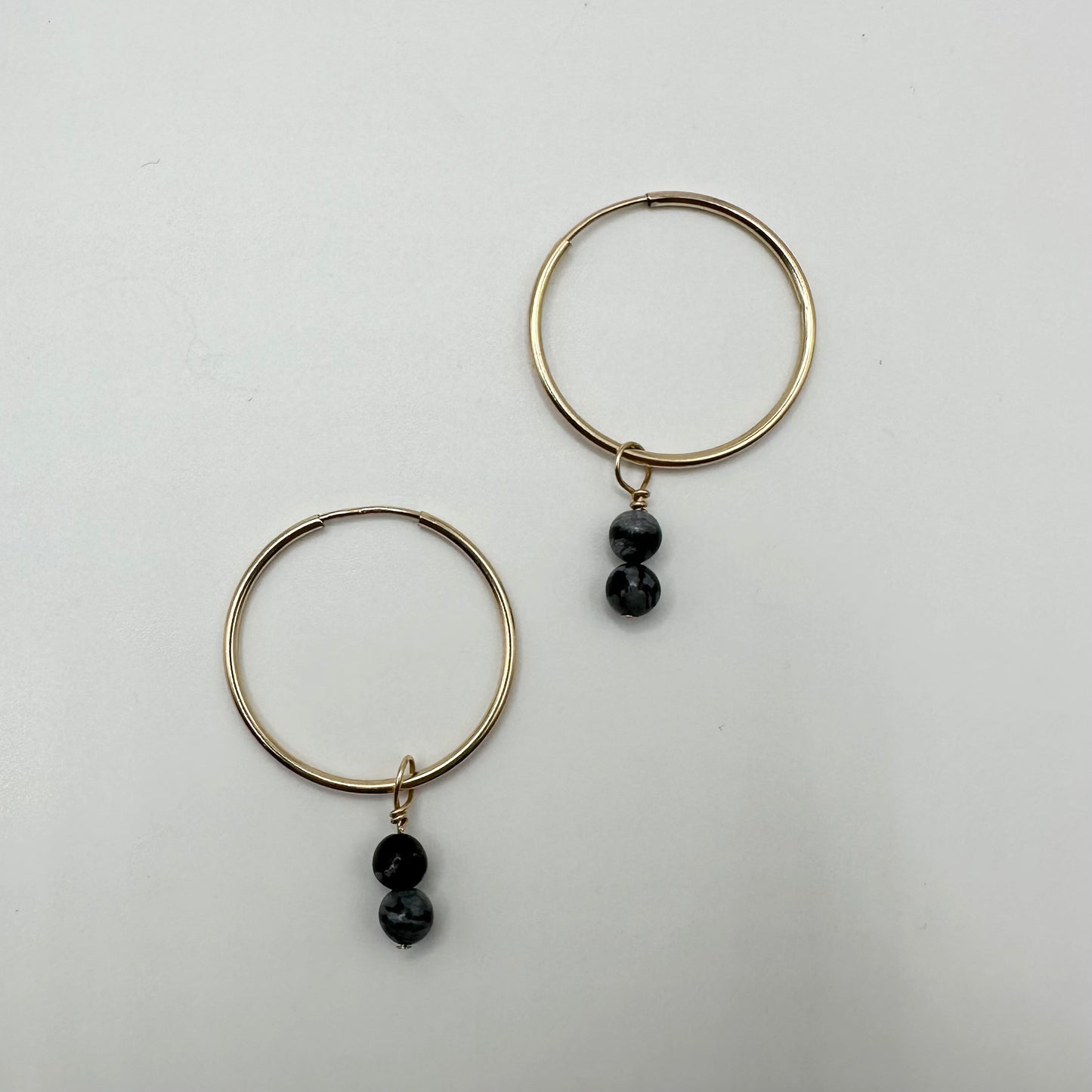 Precious Charms on Gold Hoops