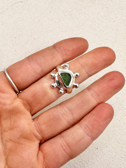 Green Sunseeker Ring Silver