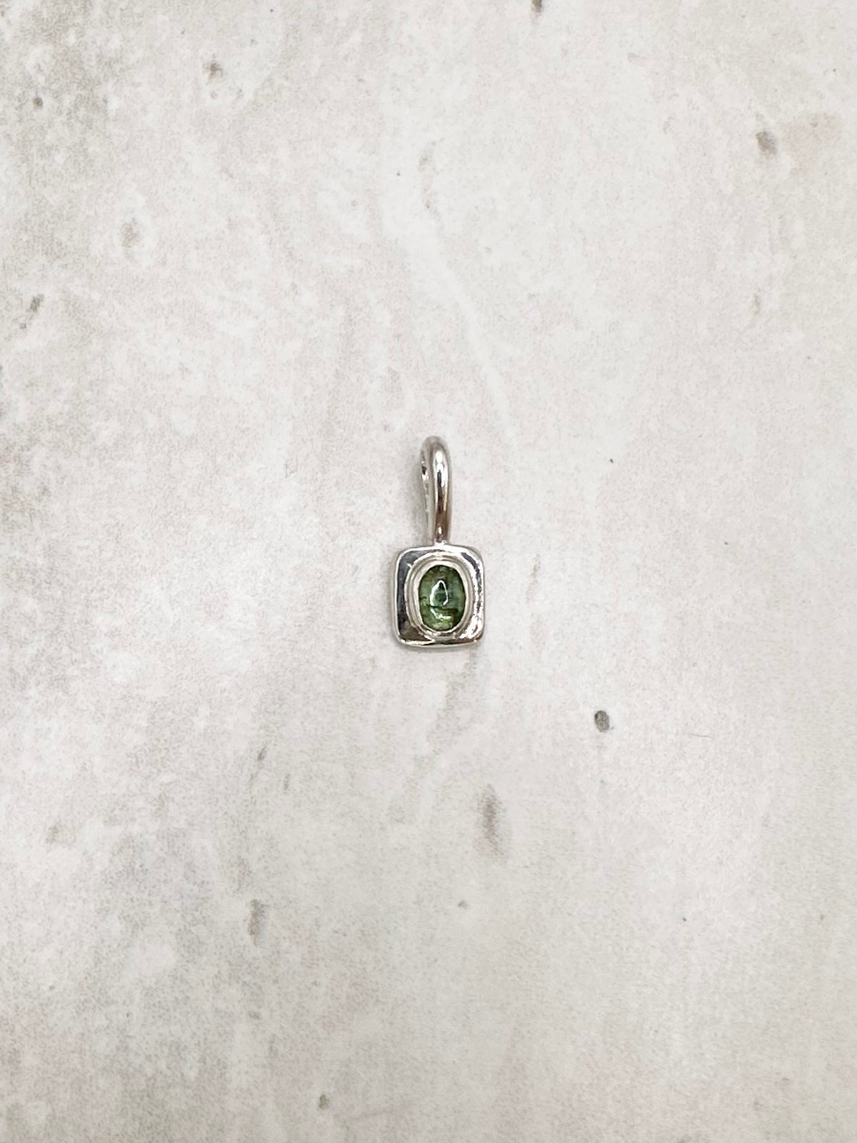 Square Tourmaline Pendant Silver