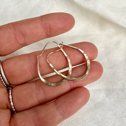 Gold Hammered Hoops