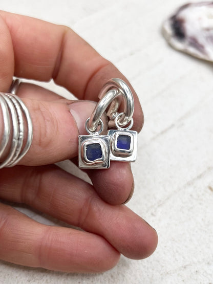 Blue Seaglass Set Silver