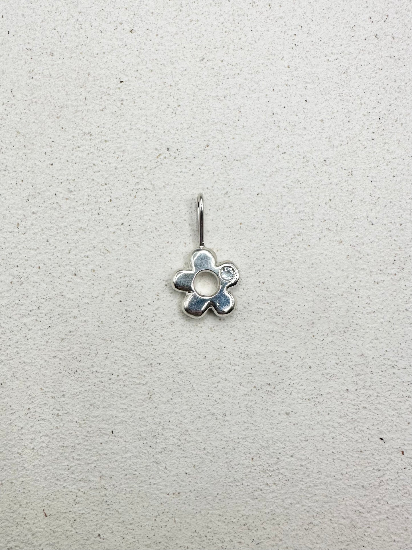 Chunky Flower Pendant Silver & Sapphire