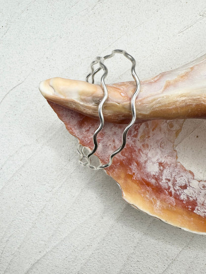 Sterling Silver Wave Bangle