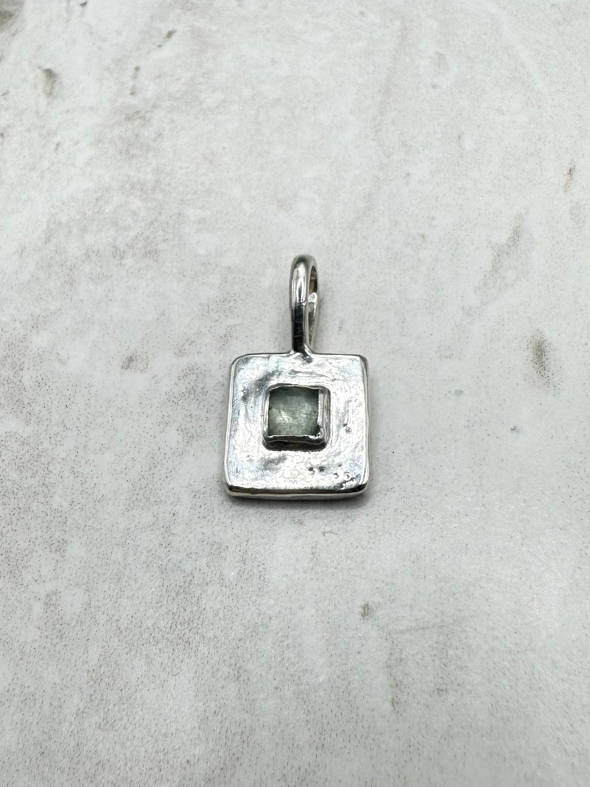 Square Kyanite Pendant Silver