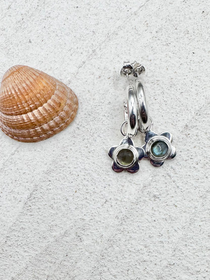 Flower Charms in Labradorite