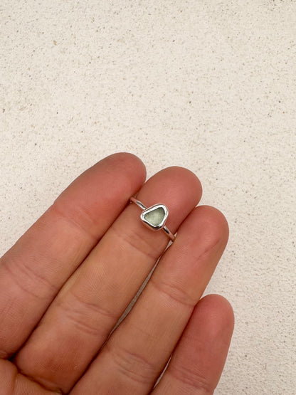 Light Blue Seaglass Ring Silver