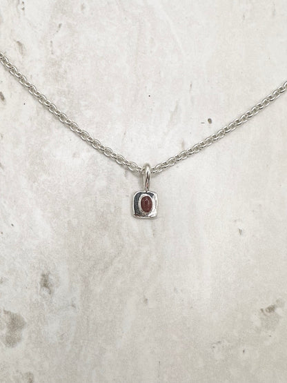 Square Tourmaline Pendant Silver