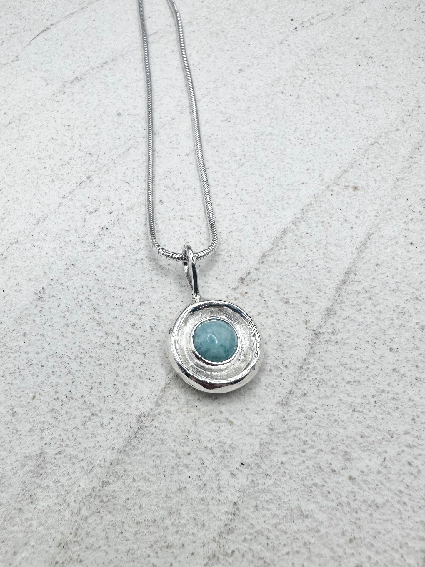 Moondance Pendant Silver & Amazonite