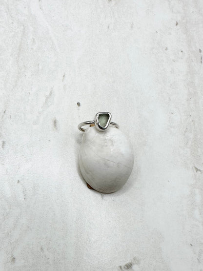 Light Blue Seaglass Ring Silver - G