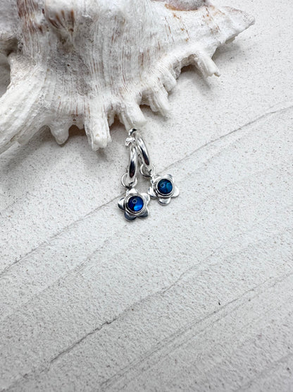 Flower Charms in Blue Abalone