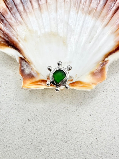 Green Sunseeker Ring Silver