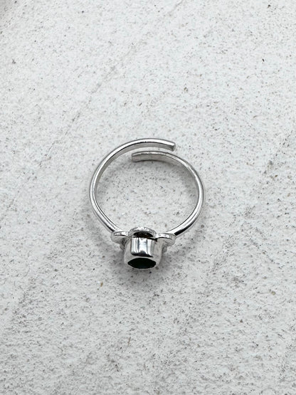 Flower Seaglass Ring in Teal