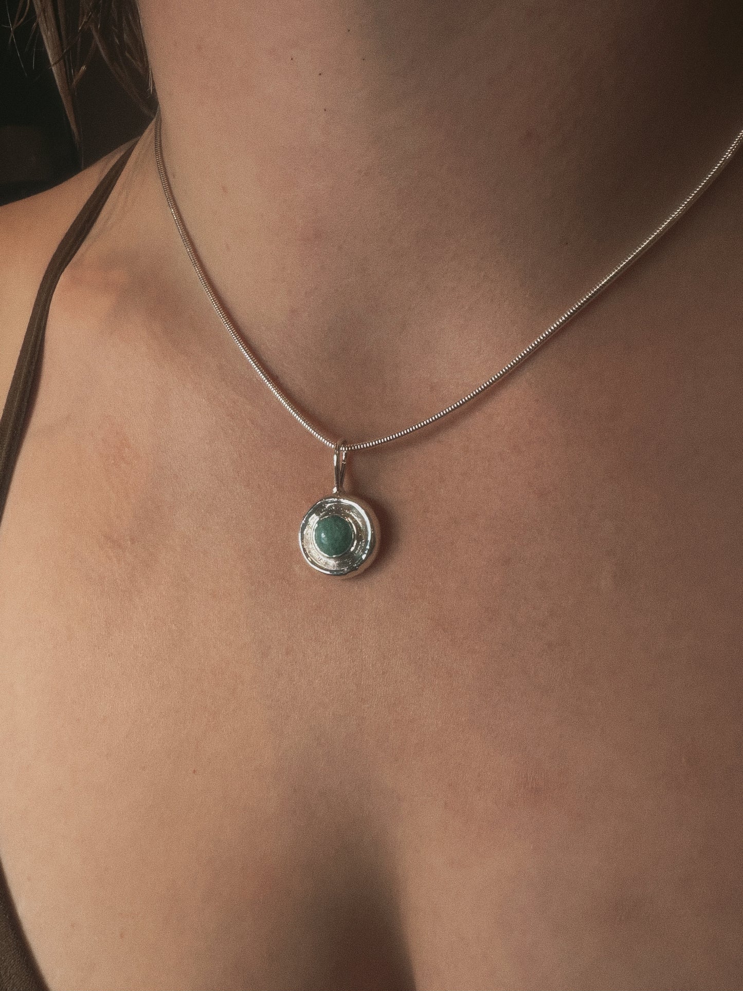 Moondance Pendant Silver & Amazonite