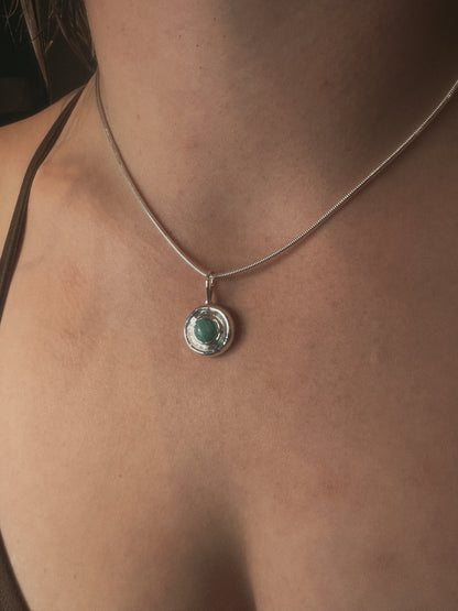 Moondance Pendant Silver & Amazonite