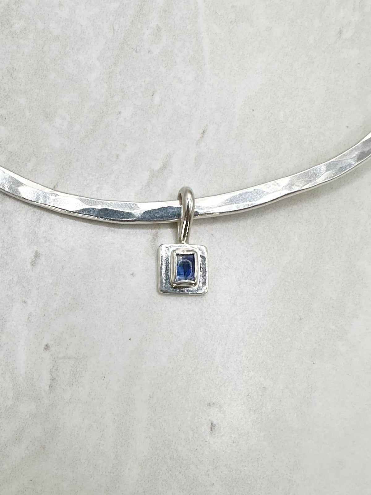 Square Kyanite Pendant Silver