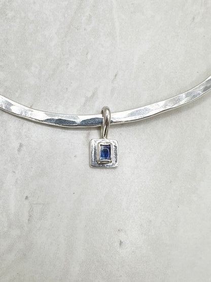 Square Kyanite Pendant Silver
