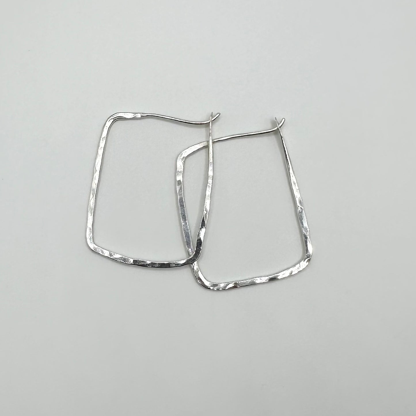 Recycled Sterling Silver Square Hoops