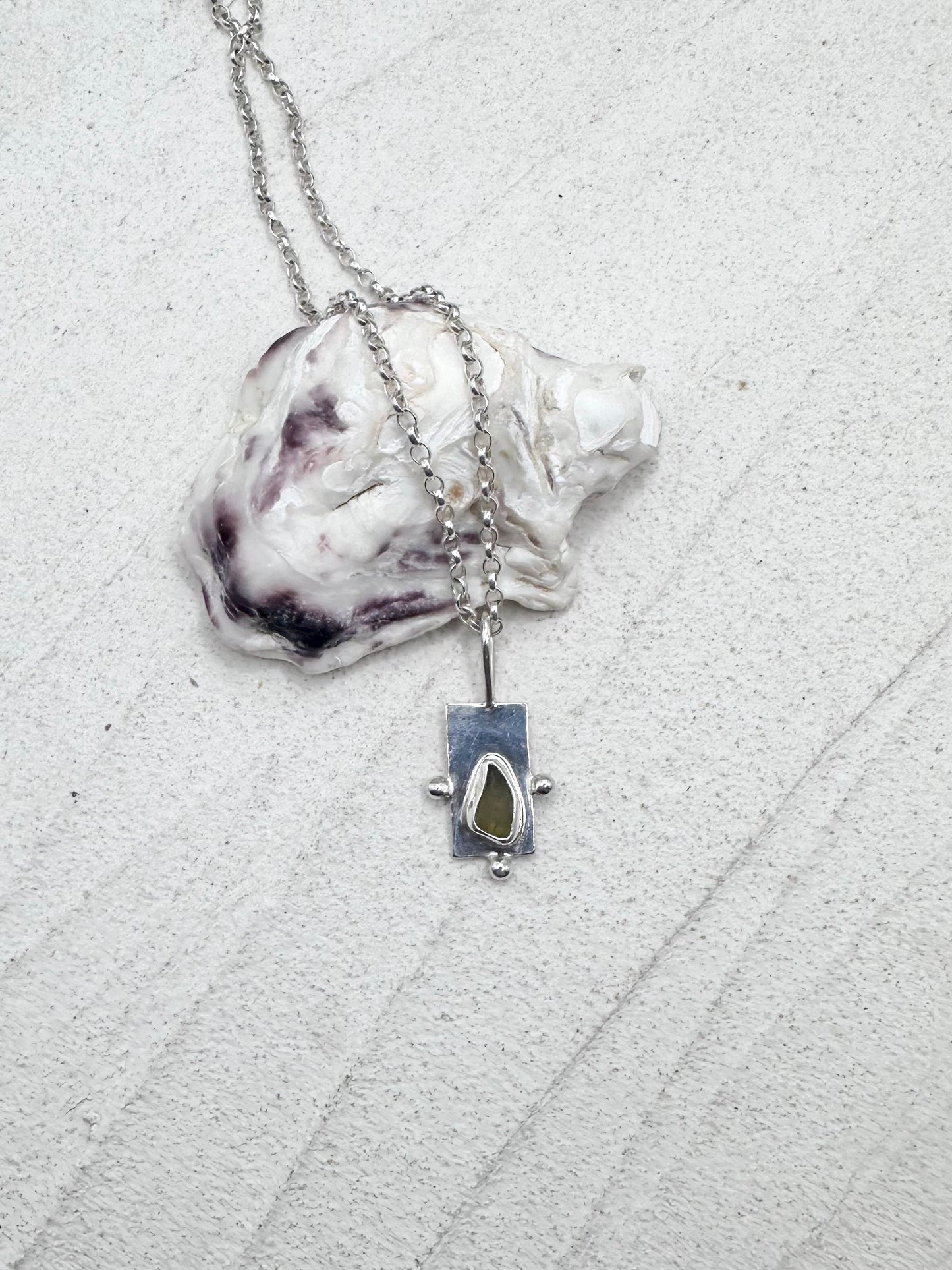 Dark Yellow Wayfinder Pendant Silver